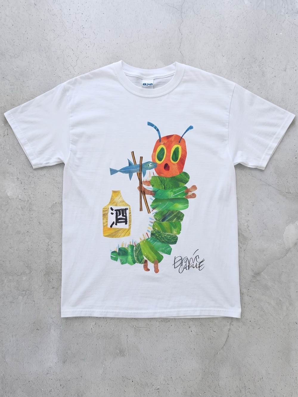 Japanese Aesthetic Caterpillar Graphic White Tee - Gildan Cotton T-Shirt